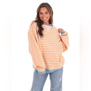 NWOT We the Free Classic Striped Oversized Crewneck